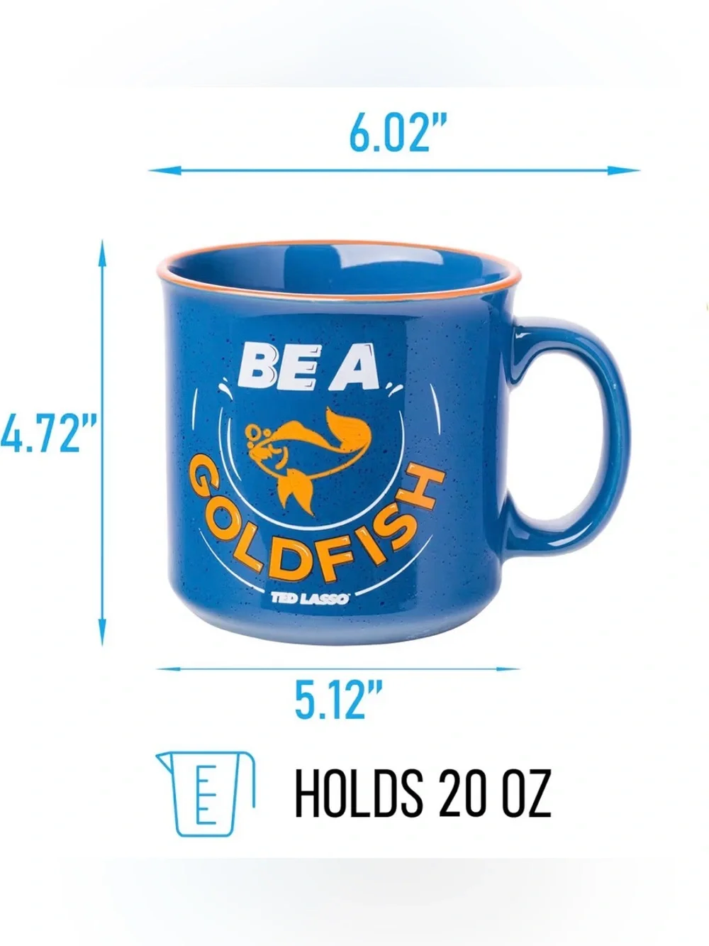 Ted Lasso Blue and Orange 'Be a Goldfish' Ceramic Mug brand new